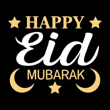 Happy Eid Mubarak typography vector art Stock Illustration