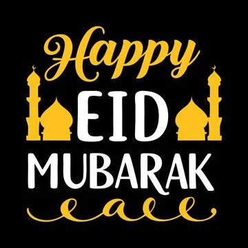 Happy Eid Mubarak typography vector art Illustrazione stock