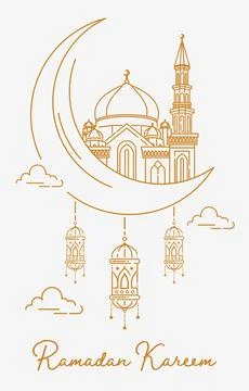 Happy Eid Mubarak Vector Illustration Stock Illustration