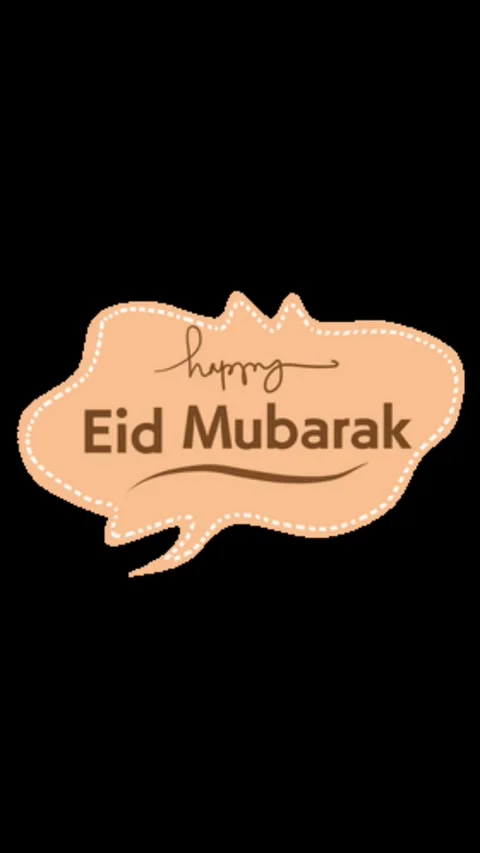 Happy Eid Mubarak Vertical Speech Bubble Pink Stock-Footage 344765266