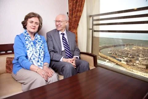 Happy elderly couple Stock Photos
