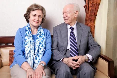 Happy elderly couple Stock Photos
