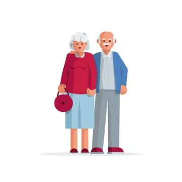 Happy elderly couple together Stock Illustration