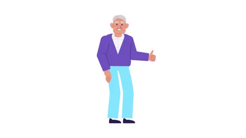 Happy elderly man standing and showing thumb up. senior man, positive emotion Stock Footage 254486630