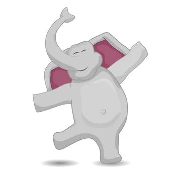 Happy elephant dancing Stock Illustration
