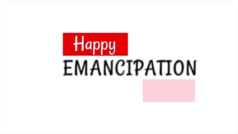 Happy Emancipation Day Animation on a White Background. Stock Footage 280295356