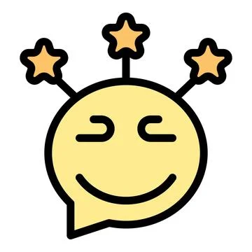 Happy emoji icon vector flat Stock Illustration
