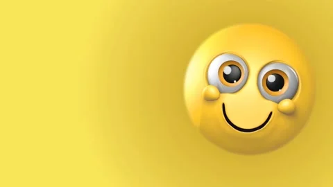 Happy Emoji on Yellow Gradient Background 4K Loop Video stock 146292970