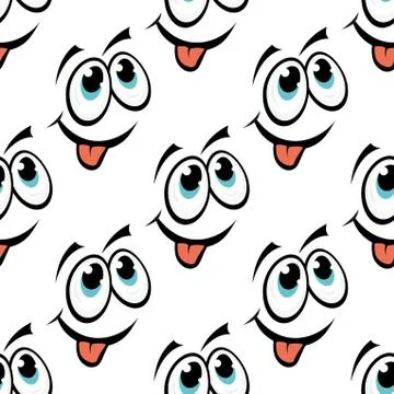 Happy emoticon face seamless pattern Illustrazione stock
