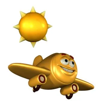 Happy Emoticon Plane Stock Illustration