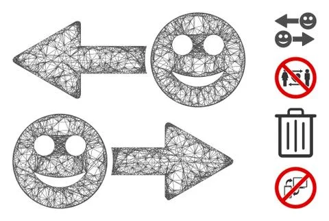 Happy Emotion Exchange Arrows Web Vector Mesh Illustration イラスト素材