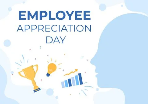 Happy Employee Appreciation Day Cartoon Illustration to Give Thanks or Recogn Stock Illustration