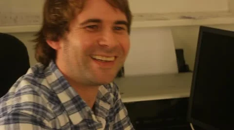 Happy employee Stock Footage 21370702