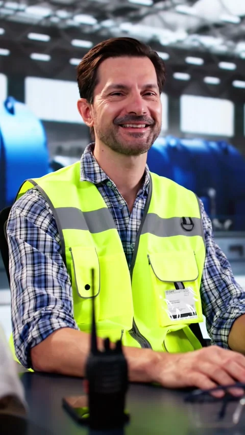 Happy Engineer At Power Plant Stock Footage 287832399