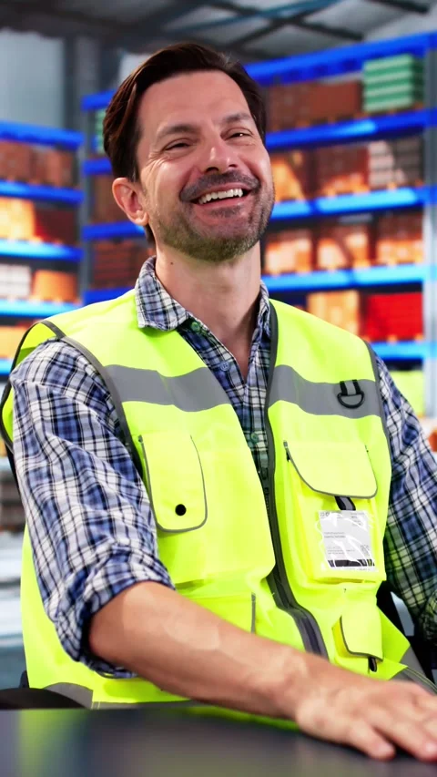 Happy Engineer At Warehouse Facility Stock Footage 287832556