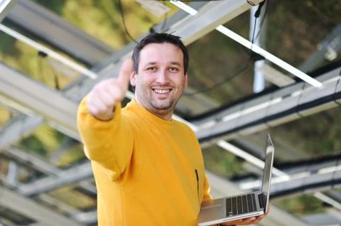 Happy engineer working Stock Photos