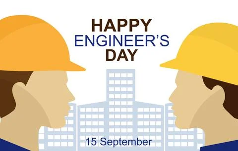 Happy engineers day concept. 15 September vector Stock Illustration