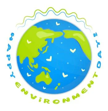 Happy environment day concept Stock Illustration