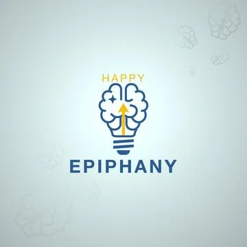 Happy Epiphany Brain Lightbulb Idea Stock Illustration