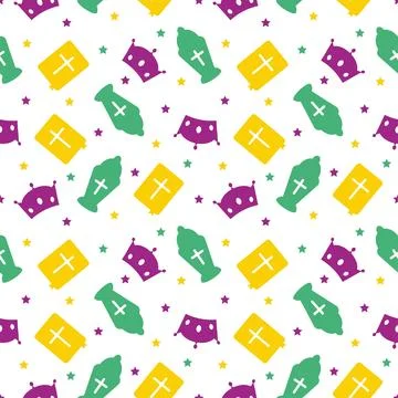 Happy Epiphany Day Seamless Pattern Design Christian Festival to Faith in T.. Stock Illustration