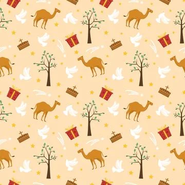 Happy Epiphany Day Seamless Pattern Design Christian Festival to Faith in T.. Stockillustratie