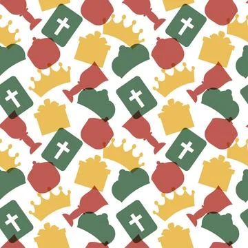 Happy Epiphany Day Seamless Pattern Design Christian Festival to Faith in T.. 스톡 일러스트
