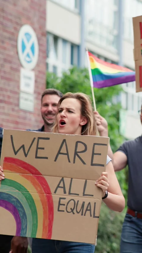 Happy Equality Rainbow Parade Video stock 245184277