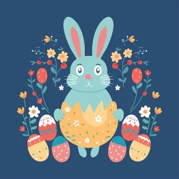 Happy Ester day concept design of illustration. Stock Illustration