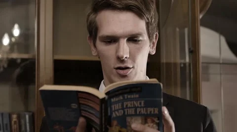 Happy European immigrant student learning an English at library Slow-Motion Stock Footage 54936381