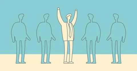 Happy excited business man Stock Illustration