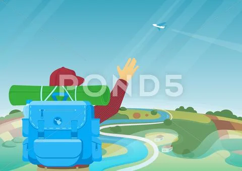 Happy explorer Stock Illustration