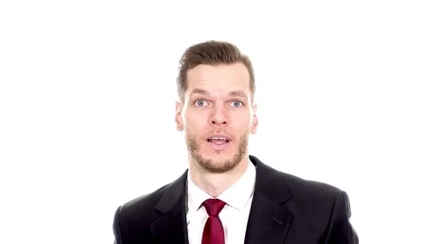 Happy expressions of young professional being ecstatic about reaching goals Stock Footage 84010538
