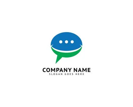Happy Face Chat Speech Bubble Logo Vector Template Design Ilustración de archivo
