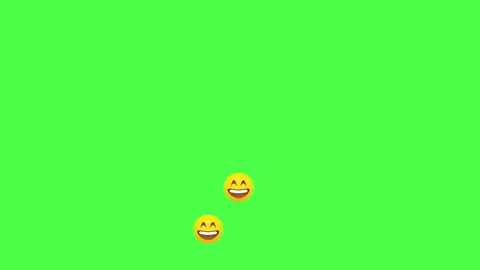 Happy face emotion on green background move up 4k footage. Cartoon character Stock Footage 145278540