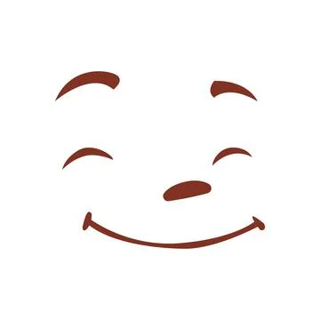 Happy Face Expression Vector Illustration Stock Illustration