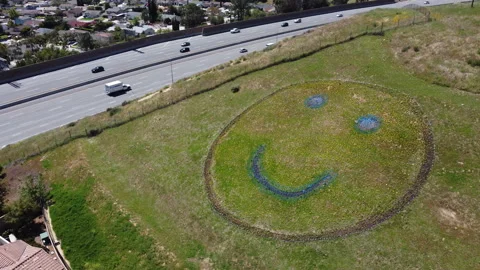 Happy Face Hill in Simi Valley, CA on the side of the 118 highway Stock Footage 271698780