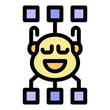 Happy face managing data flow, multitasking and information processing 스톡 일러스트