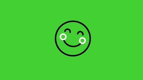 Happy face smile animated icon on green screen background Stock Footage 314731685