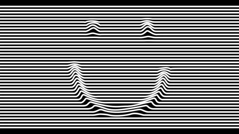 Happy face smiling through line pattern - seamless loop animation Vídeos de archivo 297010395
