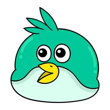 Happy faced chick head, doodle icon drawing Illustrazione stock