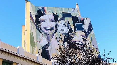 Happy faces, during lockdown. Stock Photos
