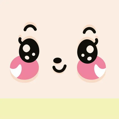 Happy facial expression Illustrazione stock