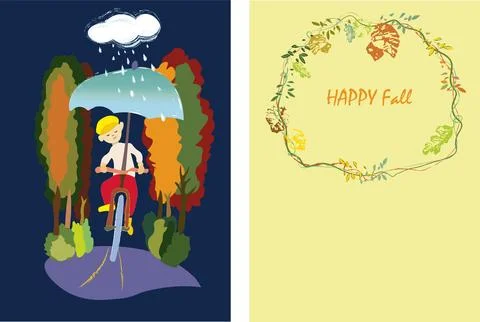 Happy fall Stock Illustration