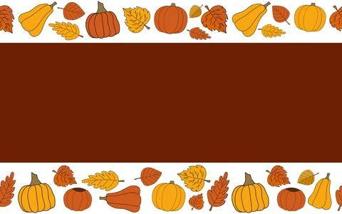 Happy fall vector autumn seamless pattern with red rectangle Illustrazione stock