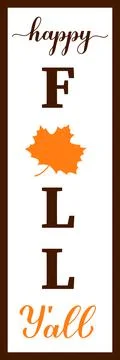 Happy Fall Y all vertical sign. Thanksgiving or fall decorations. Welcome por Stock Illustration