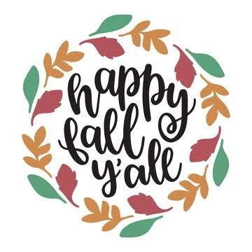 Happy fall yall  1 typography t-shirt design, tee print, t-shirt design Illustrazione stock