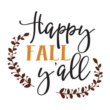 Happy Fall Yall typography t-shirt design, tee print, t-shirt design Stock Illustration