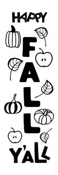 Happy Fall Yall. Vector Hand drawn calligraphy lettering. Autumn symbol isolated Stock-Illustration