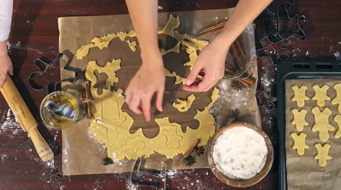 Happy family baking at Christmas. Stock Footage 66446953