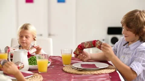Happy family celebrating christmas Stock Footage